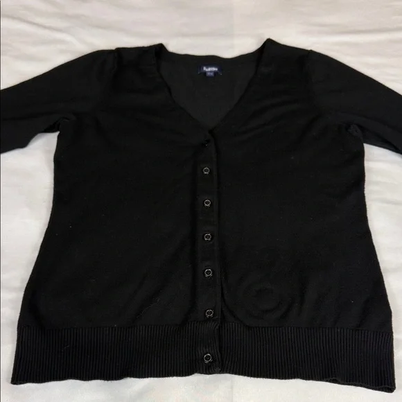 Reitmans Black 3/4 Sleeve V-Neck Cardigan - Picture 6 of 11